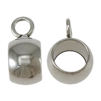 Stainless Steel Bail Beads, Donut, original color, 4.5x10x7mm, Hole:Approx 2mm,5mm, 500PCs/Lot, Sold By Lot