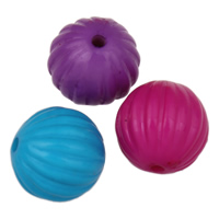 Perles acrylique de couleur unie, Citrouille, normes différentes pour le choix & ondulé & couleur solide, couleurs mélangées, Trou:Environ 1mm, 2sacsvalises/lot, Vendu par lot