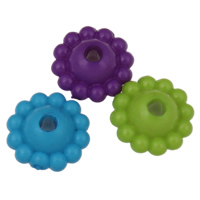 Perles acrylique de couleur unie, fleur, couleur solide, couleurs mélangées, 5x9mm, Trou:Environ 1mm, 2sacsvalises/lot, Environ 2500PC/sac, Vendu par lot