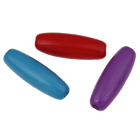 Perles acrylique de couleur unie, pilier, couleur solide, couleurs mélangées, 11x4mm, Trou:Environ 1mm, 2sacsvalises/lot, Environ 4550PC/sac, Vendu par lot