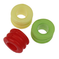 Solid Color Akril gyöngyök, Rondelle, színes por & egyszínű, kevert színek, 4x7mm, Lyuk:Kb 3mm, 2táskák/Lot, Kb 4500PC-k/Bag, Által értékesített Lot