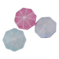 Kemisk vask akryl perler, Hexagon, blandede farver, 16x9mm, Hole:Ca. 2mm, 2Tasker/Lot, Ca. 140pc'er/Bag, Solgt af Lot