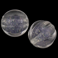 Transparent akryl perler, Runde, gennemsigtig & farverig pulver, klar, 22mm, Hole:Ca. 2mm, 2Tasker/Lot, Ca. 300pc'er/Bag, Solgt af Lot
