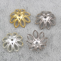 Iron Bead Caps, Flower, plated, more colors for choice, 14x4mm, Hole:Approx 1mm, Approx 2000PCs/Bag, Sold By Bag
