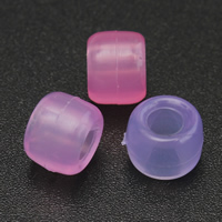 Plastic Beads, Column, transparent, more colors for choice, 6x8mm, Hole:Approx 5mm, 500PCs/Bag, Sold By Bag