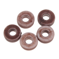 Imiteret Ox ben akryl perler, Donut, dybe kaffe farve, 6x2mm, Hole:Ca. 2mm, 2Tasker/Lot, Ca. 8990pc'er/Bag, Solgt af Lot
