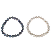 Freshwater Cultured Pearl Bracelet, Freshwater Pearl, Potato, more colors for choice, 8-9mm, Sold Per Approx 7.5 Inch Strand