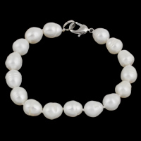 Freshwater Cultured Pearl Bracelet Freshwater Pearl brass clasp Potato natural white 8-9mm Sold Per Approx 7.5 Inch Strand