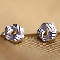 Brass Stud Earring silver color plated nickel lead & cadmium free 9mm Sold By Pair