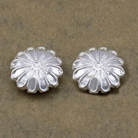 Brass Beads Setting, Flower, thick 925 sterling silver plated, multihole & high quality plating and never fade, nickel, lead & cadmium free, 17x17x6.50mm, 100PCs/Lot, Sold By Lot