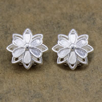 Brass Beads Setting, Flower, thick 925 sterling silver plated, high quality plating and never fade, nickel, lead & cadmium free, 11.50x11.50x8mm, 100PCs/Lot, Sold By Lot