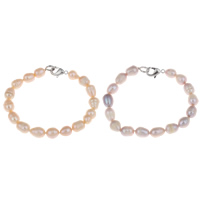 Freshwater Cultured Pearl Bracelet Freshwater Pearl brass clasp Potato natural 8-9mm Sold Per Approx 7.5 Inch Strand