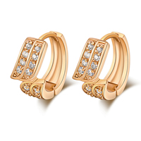 Gets® Jewelry Earring Brass 18K gold plated micro pave cubic zirconia nickel lead & cadmium free 13mm Sold By Pair
