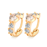Gets® Jewelry Earring, Brass, 18K gold plated, with cubic zirconia & faceted, nickel, lead & cadmium free, 6x15mm, Sold By Pair