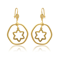 Gets® Jewelry Earring, Brass, Flower, 18K gold plated, flower cut, nickel, lead & cadmium free, 32x48mm, Sold By Pair