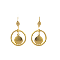 Gets® Jewelry Earring Brass Donut 18K gold plated flower cut nickel lead & cadmium free Sold By Pair