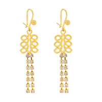 Gets® Jewelry Earring Brass 18K gold plated with cubic zirconia & faceted nickel lead & cadmium free Sold By Pair
