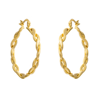 Gets® Jewelry Earring, Brass, Donut, 18K gold plated, nickel, lead & cadmium free, 33x35mm, Sold By Pair