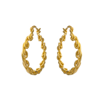 Gets® Jewelry Earring, Brass, Donut, 18K gold plated, nickel, lead & cadmium free, 26x30mm, Sold By Pair