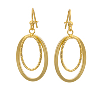 Gets® Jewelry Earring, Brass, Flat Oval, 18K gold plated, nickel, lead & cadmium free, 21x45mm, Sold By Pair