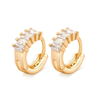 Gets® Jewelry Earring Brass Donut 18K gold plated with cubic zirconia & faceted nickel lead & cadmium free Sold By Pair