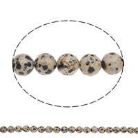 Natural Dalmatian Beads, Round, different size for choice, Hole:Approx 1mm, Length:Approx 15 Inch, Sold By Bag