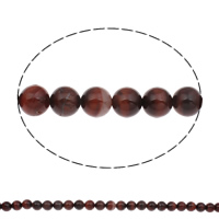 Tigerauge Perlen, rund, natürlich, verschiedene Größen vorhanden, rot, Bohrung:ca. 1mm, Länge:ca. 15 ZollInch, verkauft von Tasche
