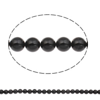 Natürliche schwarze Achat Perlen, Schwarzer Achat, rund, verschiedene Größen vorhanden, Bohrung:ca. 1mm, Länge ca. 15 ZollInch, verkauft von Tasche