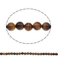Tiger Eye Beads, Runde, naturlig, forskellig størrelse for valg, Hole:Ca. 1mm, Længde Ca. 15 inch, Solgt af Bag