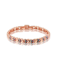 Zinc Alloy Bracelet real rose gold plated with Austria rhinestone nickel lead & cadmium free 6mm Sold Per Approx 6.4 Inch Strand