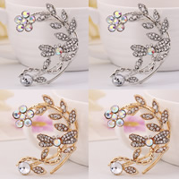 Fashion Earring Cuff and Wraps, Tibetan Style, Dragonfly, plated, with rhinestone, more colors for choice, nickel, lead & cadmium free, 35x40mm, Sold By PC