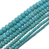 Türkis Perlen, Synthetische Türkis, Rondell, verschiedene Größen vorhanden, blau, Bohrung:ca. 1mm, Länge:ca. 15 ZollInch, verkauft von Tasche