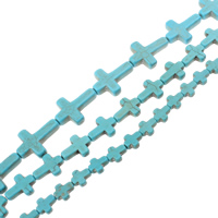 Turquoise Beads, Cross, different size for choice, blue, Hole:Approx 1.5mm, Length:Approx 15 Inch, Sold By Bag