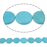 Perles turquoises, turquoise synthétique, Plat rond, bleu, 30x8mm, Trou:Environ 1.5mm, Longueur:Environ 15 pouce, 50Strandstoron/sac, Environ 10PC/brin, Vendu par sac
