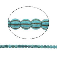 Perles turquoises, turquoise synthétique, tambour, ondulé, bleu, 12x13mm, Trou:Environ 1.5mm, Longueur:Environ 15 pouce, 50Strandstoron/sac, Environ 34PC/brin, Vendu par sac