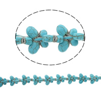 Turquoise Beads, Butterfly, blue, 25x20x6mm, Hole:Approx 1.5mm, Length:Approx 15 Inch, 50Strands/Bag, Approx 29PCs/Strand, Sold By Bag
