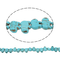 Perles turquoises, turquoise synthétique, éléphant, bleu, 15x11x5mm, Trou:Environ 2mm, Longueur:Environ 15 pouce, 50Strandstoron/sac, Environ 40PC/brin, Vendu par sac