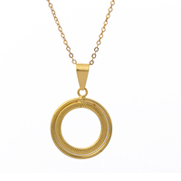 Gets® Jewelry Necklace, Brass, Donut, 18K gold plated, oval chain, nickel, lead & cadmium free, 21x34mm, Sold Per Approx 17.5 Inch Strand