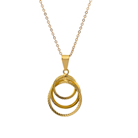 Gets® Jewelry Necklace, Brass, Donut, 18K gold plated, oval chain, nickel, lead & cadmium free, 21x39mm, Sold Per Approx 17.5 Inch Strand