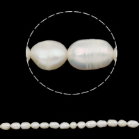 Perles d'eau douce de culture de riz, perle d'eau douce cultivée, naturel, blanc, grade A, 4-5mm, Trou:Environ 0.8mm, Vendu par 14.5 pouce brin