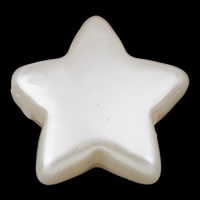 ABS-Kunststoff-Perlen Perle, Stern, weiß, 14x13x5mm, Bohrung:ca. 1mm, 2Taschen/Menge, ca. 820PCs/Tasche, verkauft von Menge