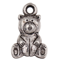 Acrylic Pendants, Bear, antique silver color plated, 10x15x5mm, Hole:Approx 2mm, 2Bags/Lot, Approx 4100PCs/Bag, Sold By Lot