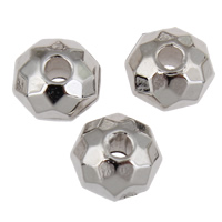 Plated Acrylic Beads Rondelle silver color plated faceted Approx 1mm Approx Sold By Lot