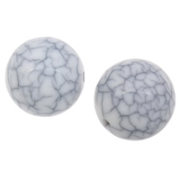 Ice Flake akryl perler, Runde, is flage, hvid, 21mm, Hole:Ca. 2mm, 2Tasker/Lot, Ca. 80pc'er/Bag, Solgt af Lot