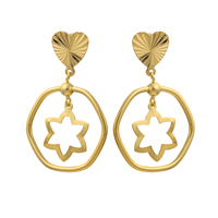 Gets® Jewelry Earring, Brass, 18K gold plated, flower cut, nickel, lead & cadmium free, 29x47mm, Sold By Pair