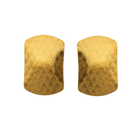 Boucle d'oreille Bijoux Gets®, laiton, rectangle, Plaqué d'or 18K, texturé, protéger l'environnement, sans nickel, plomb et cadmium, 17x25mm, Vendu par paire