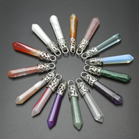 Gemstone Pendants Jewelry, with Tibetan Style, pendulum, platinum color plated, natural & different materials for choice & ball chain, 60x11mm, Hole:Approx 3x5mm, Sold By PC