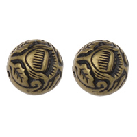 Plated Acrylic Beads Round antique bronze color plated 13mm Approx 1mm Approx Sold By Lot