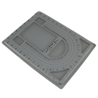 Plastic Bead Design Board, with Velveteen, Rectangle, grey, 245x320x13mm, 5PCs/Lot, Sold By Lot