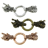 Tibetan Style Snap Clasp, Dragon, plated, with end cap & blacken, more colors for choice, 66mm, 24x13x21mm, 25x3.5mm, Hole:Approx 9x7mm, 20Sets/Lot, Sold By Lot